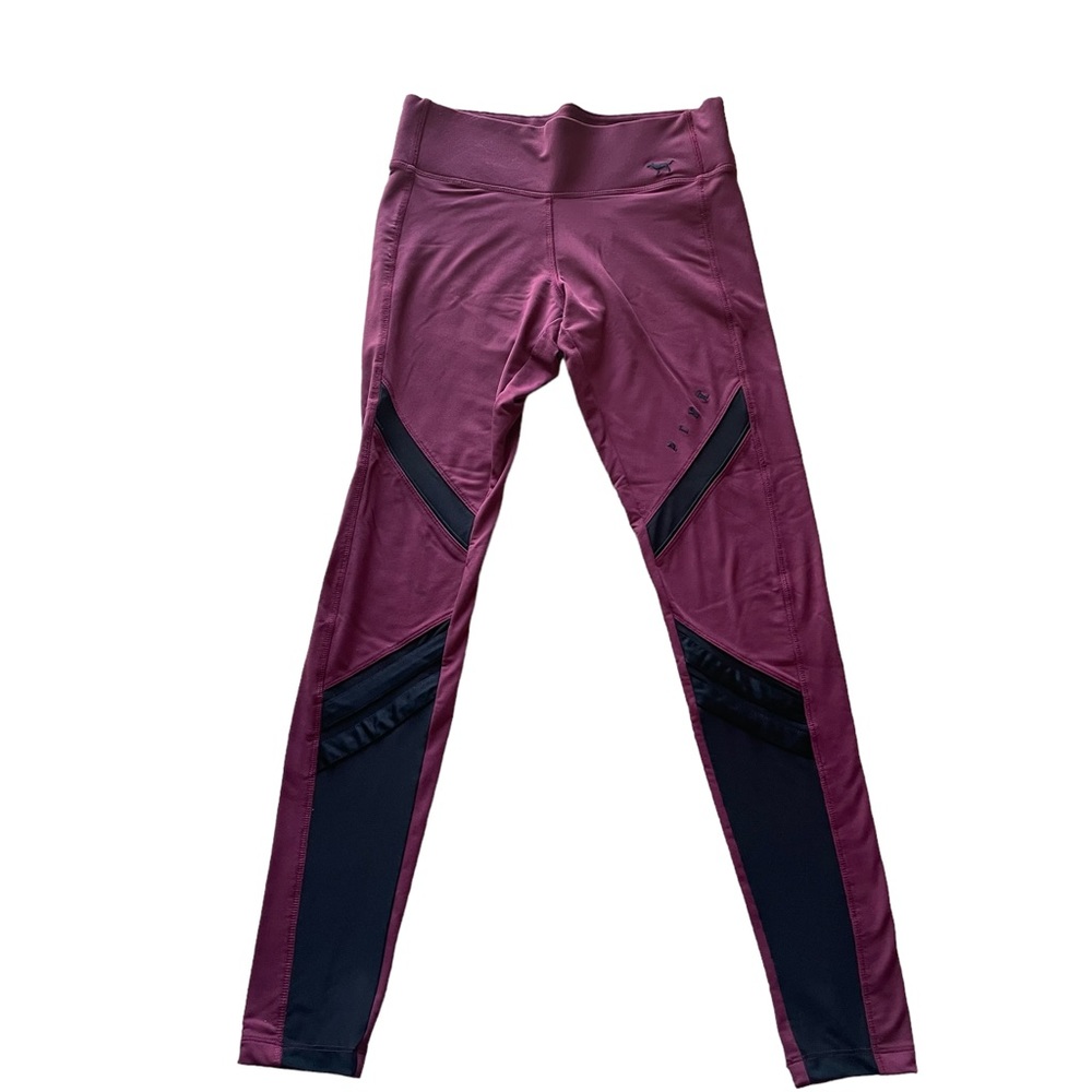 Victoria’s Secret PINK Ultimate Active Workout Leggings Maroon Black Size Small